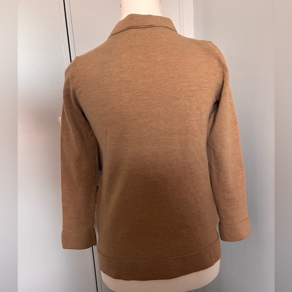 Tory Burch Tan V-Neck Sweater 100% Merino Wool - Picture 9 of 9